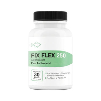 Fish Flex (Cephalexin) 250mg 30 Count - Fish Antibacterial for Soft Tissue Bacterial Infections