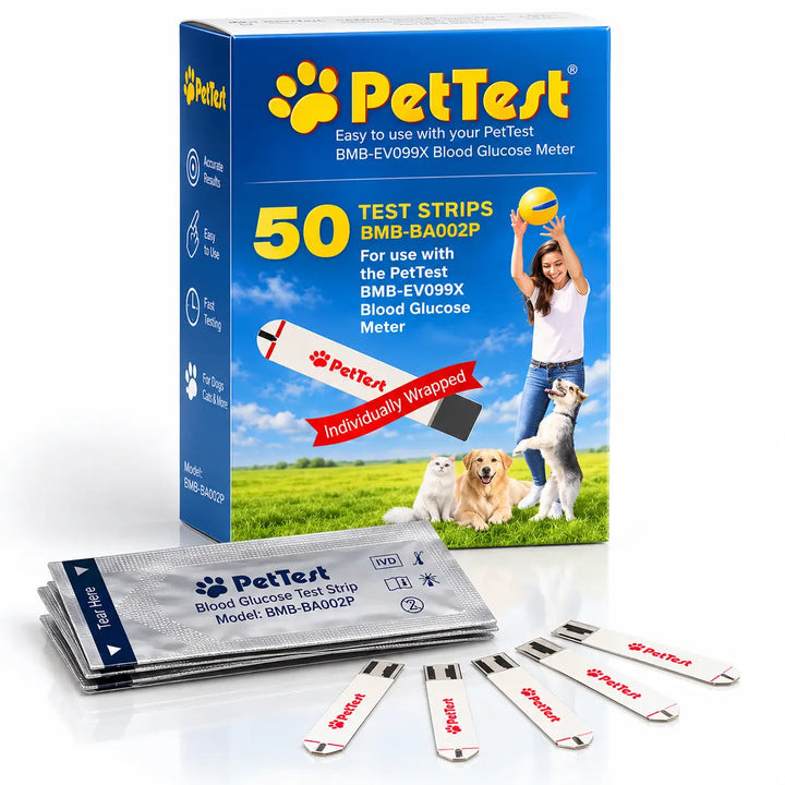 Advocate PetTest test strips, 50 count box with individually foil-wrapped strips