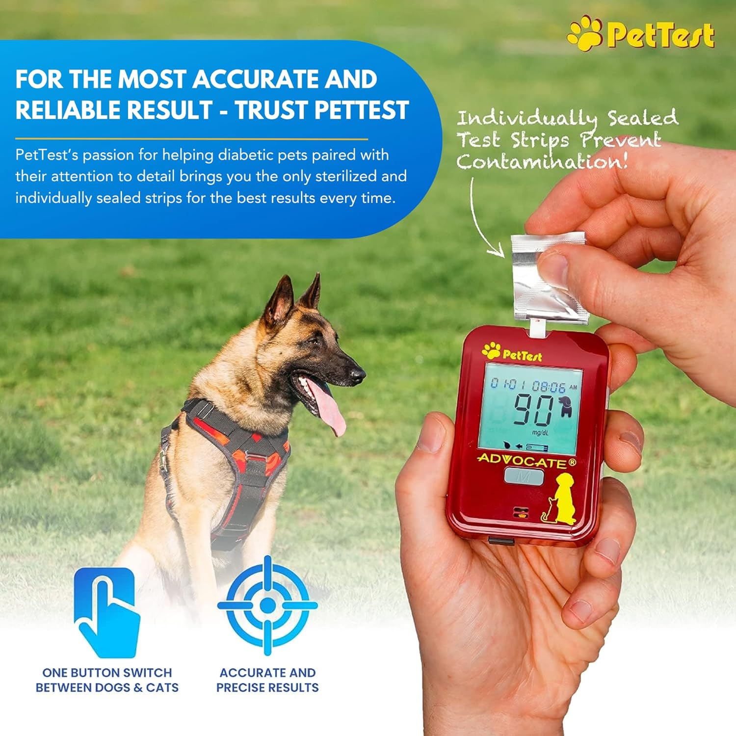 Advocate | PetTest Individually Foil-Wrapped Test Strips (50 Strips ...