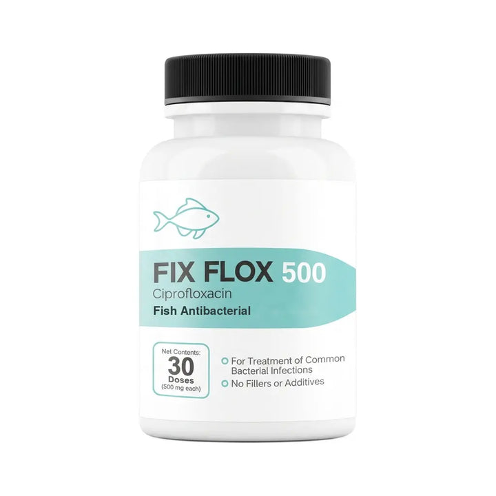 Fish Ciprofloxacin (Fish Flox) 500mg 30 Count - Advanced Treatment for Fish Columnaris and Ulcers