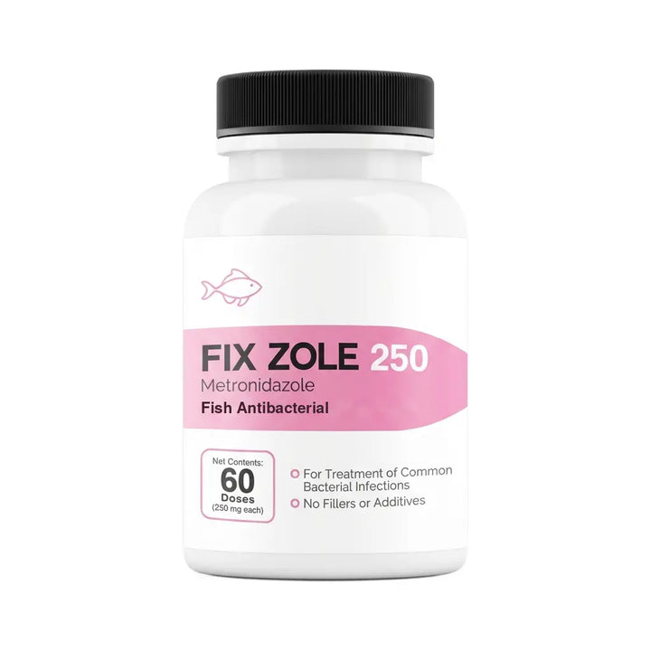 Fish Metronidazole (Zole) 250mg 60 Count - Fish Antibacterial for Hexamita and Hole-in-the-Head