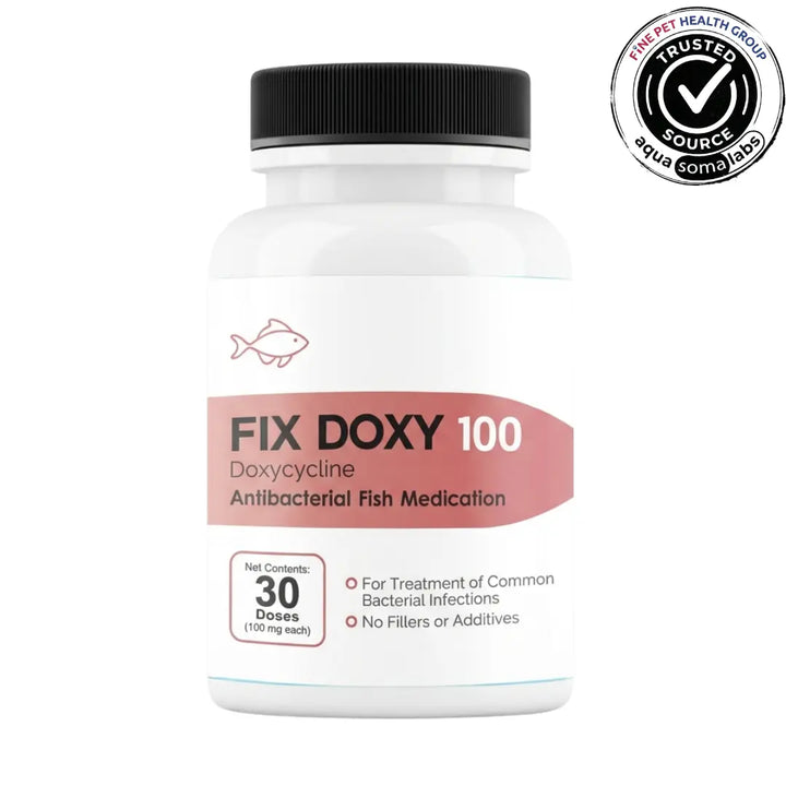Fix Doxy (Doxycycline) 100mg 30 Count - Aquarium Treatment for Gill Disease and Fin Rot