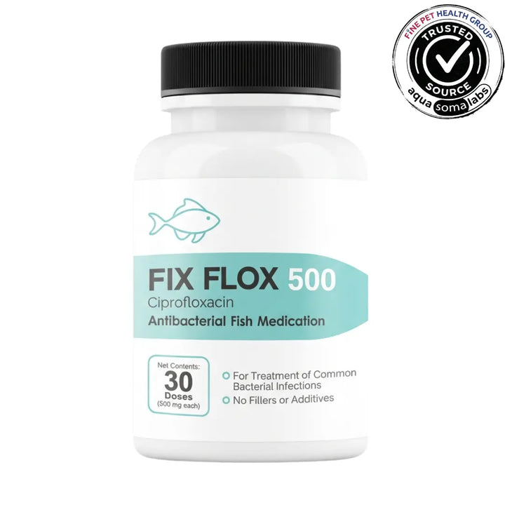 Fix Flox (Ciprofloxacin) 500mg 30 Count - Advanced Treatment for Fish Columnaris and Ulcers