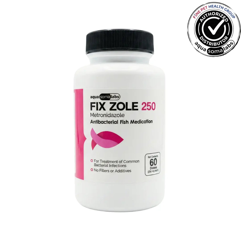 Fix Zole (Metronidazole) 250mg 60 Count - Fish Medication for Hexamita and Hole-in-the-Head