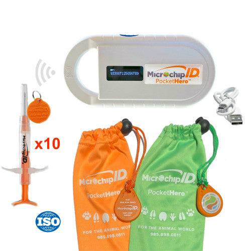 Pocket Hero Handheld ISO Microchip Reader w/ 10 Buddy ID MINI 134kHz I ...