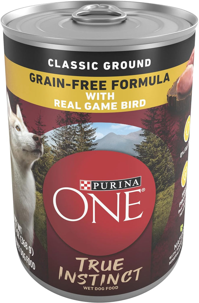 Purina One High Protein Classic Ground/Tender Cuts in Gravy Wet Dog Food Cans