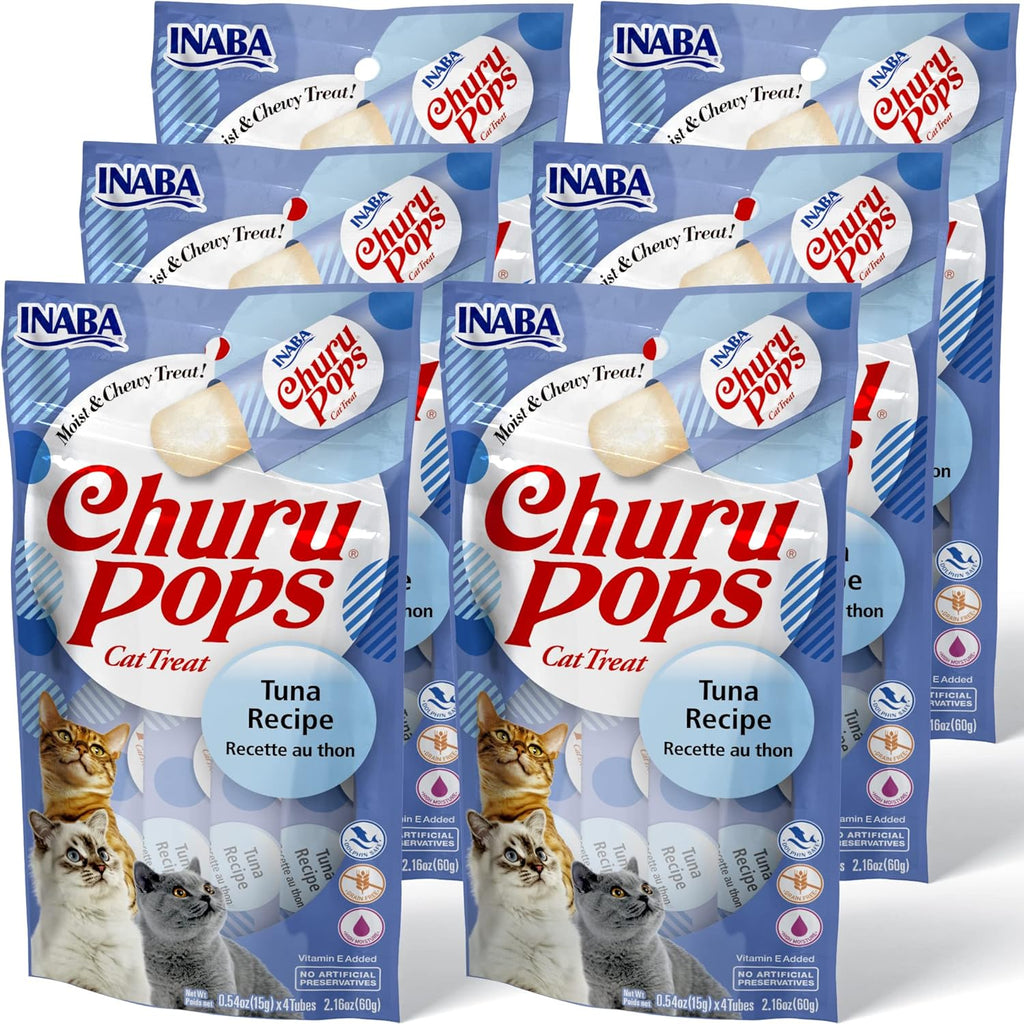 INABA Churu Pops Moist and Chewy Cat Treat 3 Flavor Variety Pack 24 Tubes