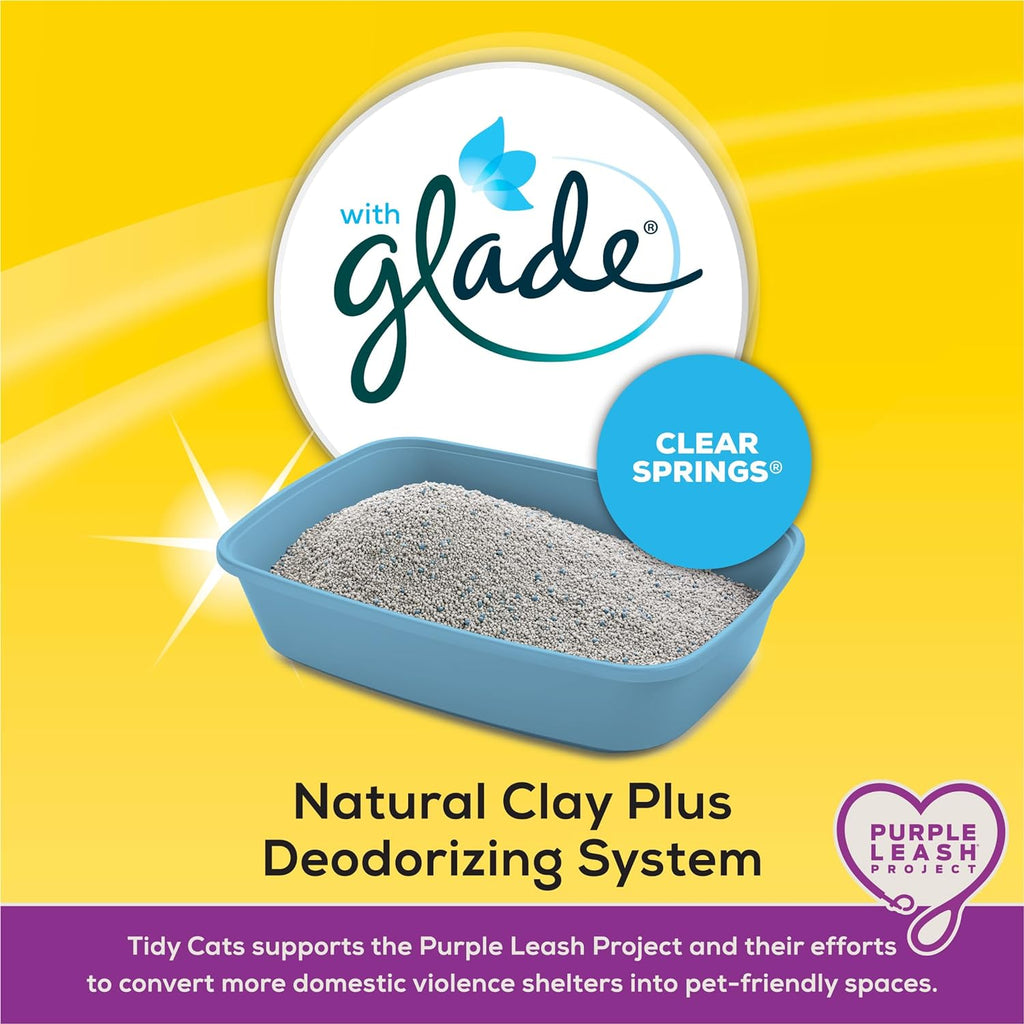 Purina Tidy Cats Clumping Cat Litter, Tidy Max Glade Tough Odor Clear Springs Multi Cat Litter - 38 Lb. Box