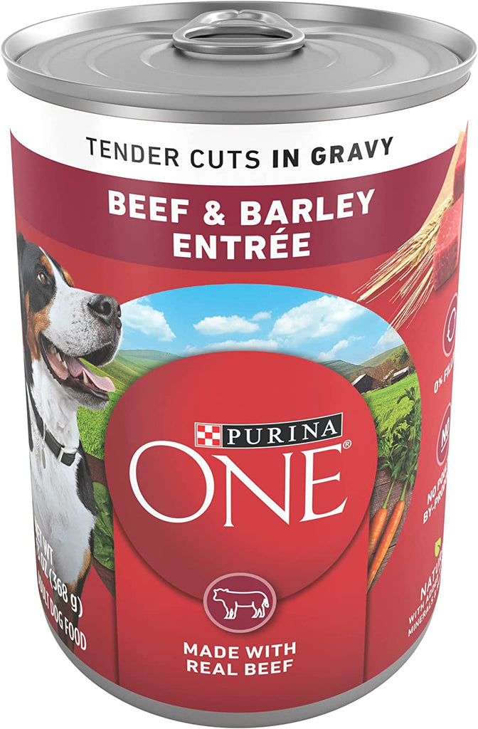 Purina One Plus Classic Ground/Tender Cuts In Gravy Adult Dog Food Cans
